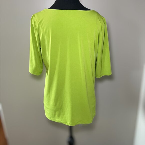 SUSAN GRAVER ESSENTIALS  LIQUID KNIT TUNIC STYLE TOPR. GREEN. SIZE SMALL. - Picture 4 of 6